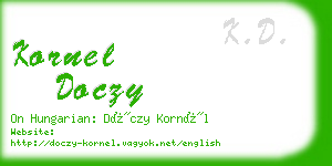 kornel doczy business card